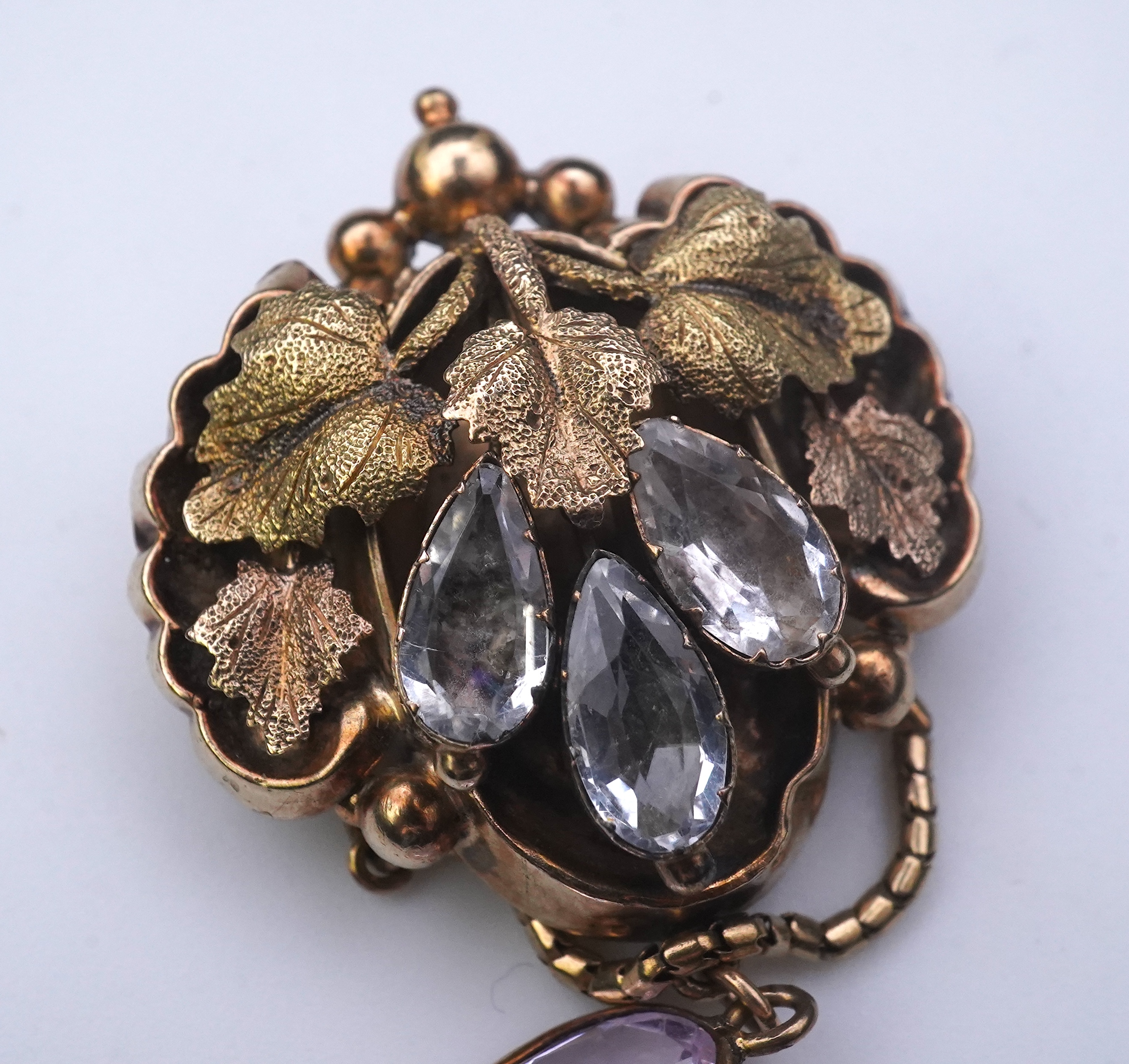 A topaz brooch, mid 19th century